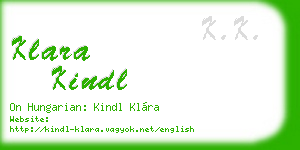 klara kindl business card