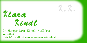 klara kindl business card